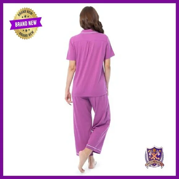 Soft Piped Button-Down Sleep Set - Cozy Two-Piece Pajamas